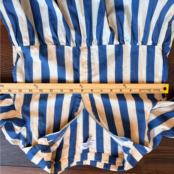 Tahari Blue and White Striped Button-Front Maxi Dress XS - Picture 13 of 16